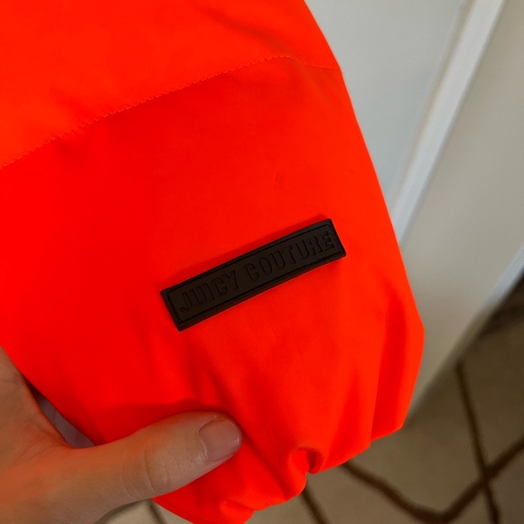 Juicy Couture Bright Orange Puffer Black Label - Picture 2 of 7